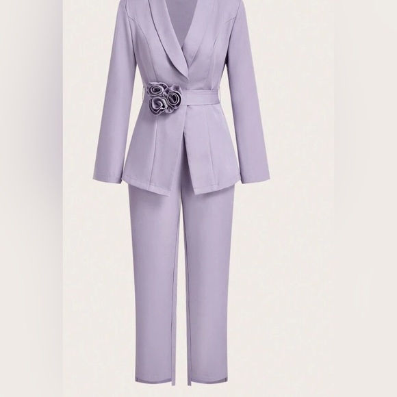 None Pants - Elegant Lavender Women's Suit Set